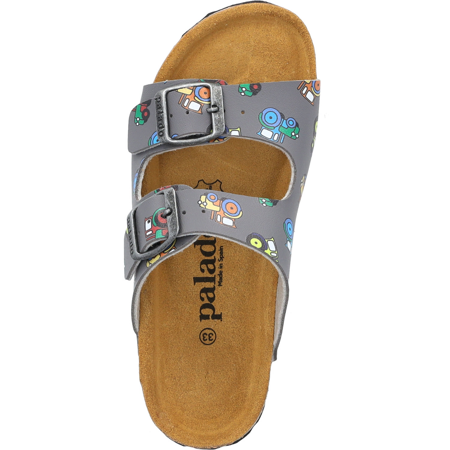 Palado Kids Korfu B Print, Pantoletten, Kinder, Grau Tractors