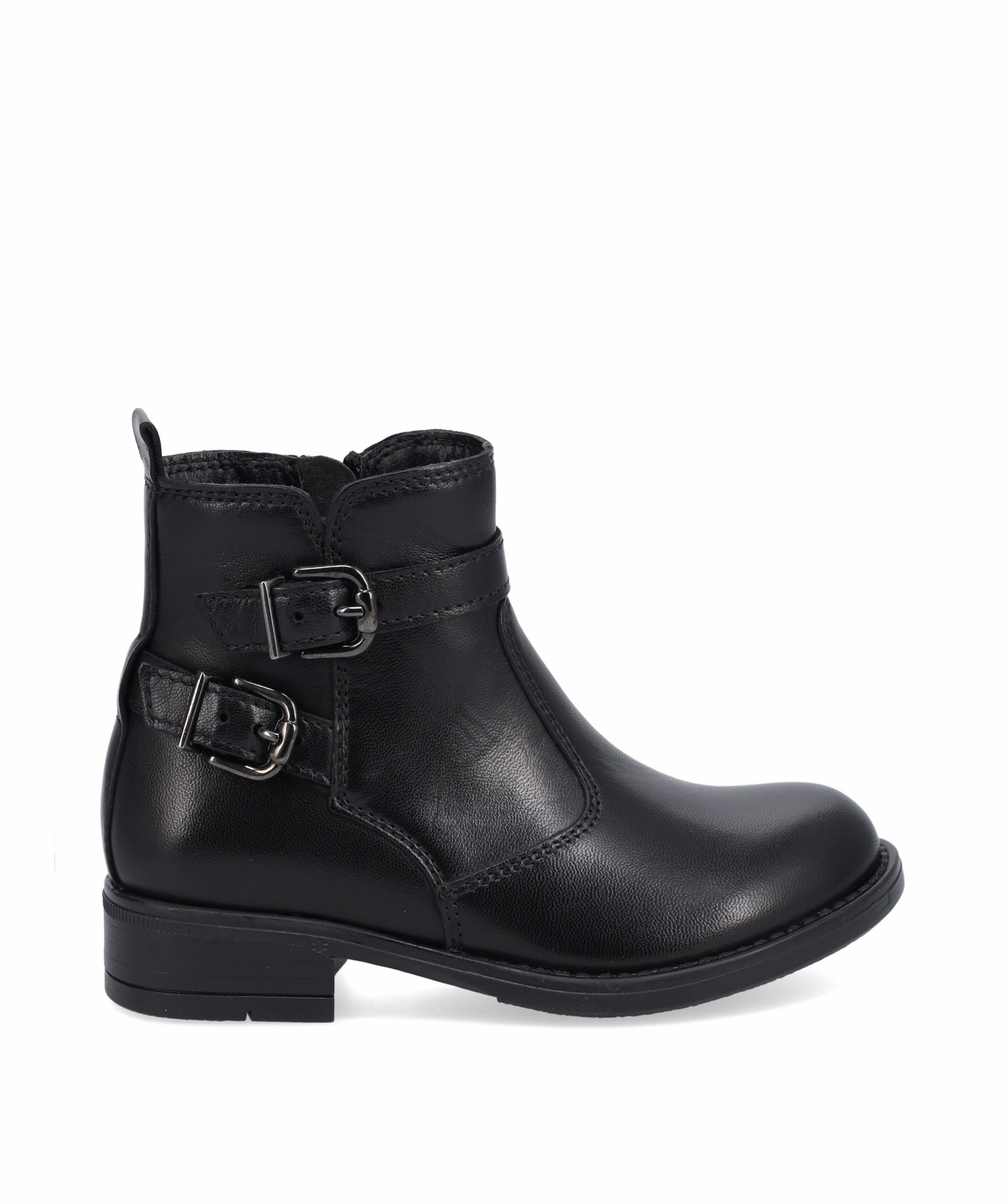 Boots fille unies style cavalière dessus cuir - Tanéo noir | GEMO