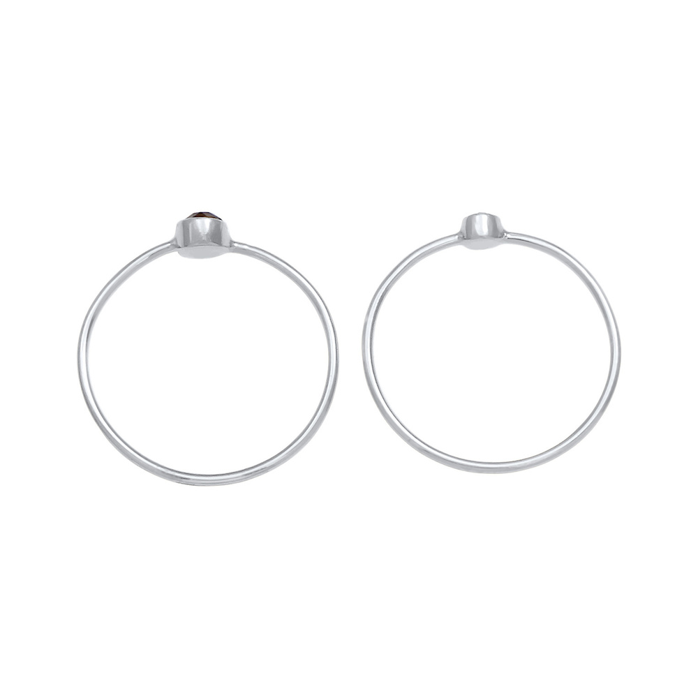 Elli Elli Bague Femmes Set Filigrane avec Cristaux Noir en Argent Sterling 925 Bague