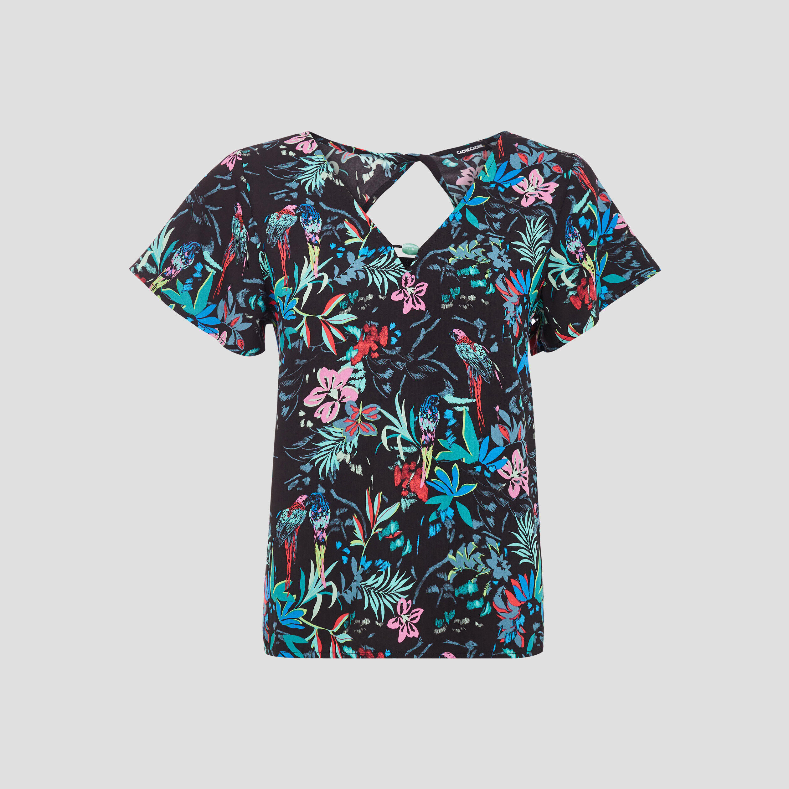 Blouse manches courtes noir femme | Cache Cache