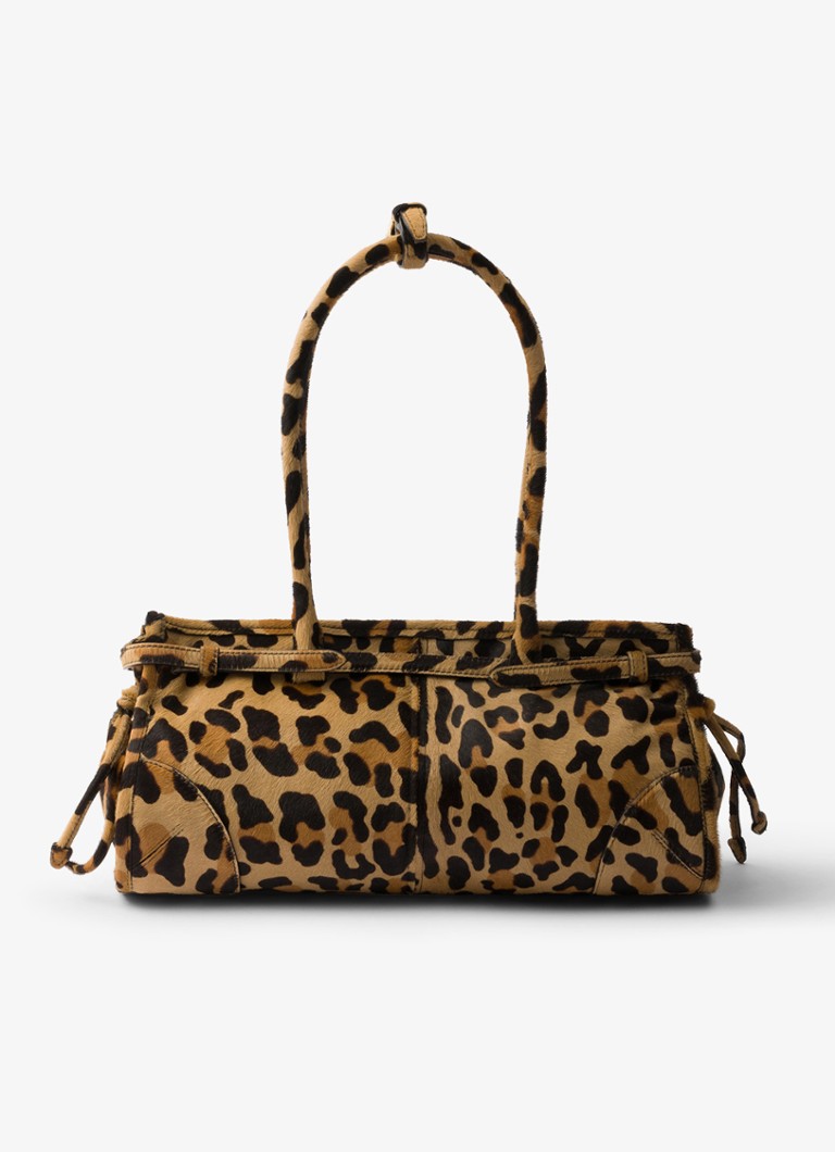 Prada Medium leather handbag with leopard print