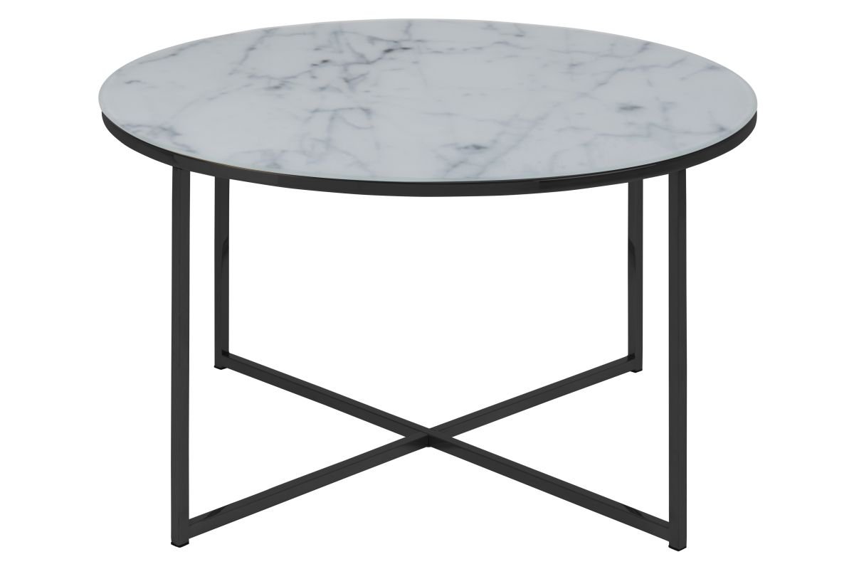Couchtisch Alisma Weiß Schwarz Ø 80 cm