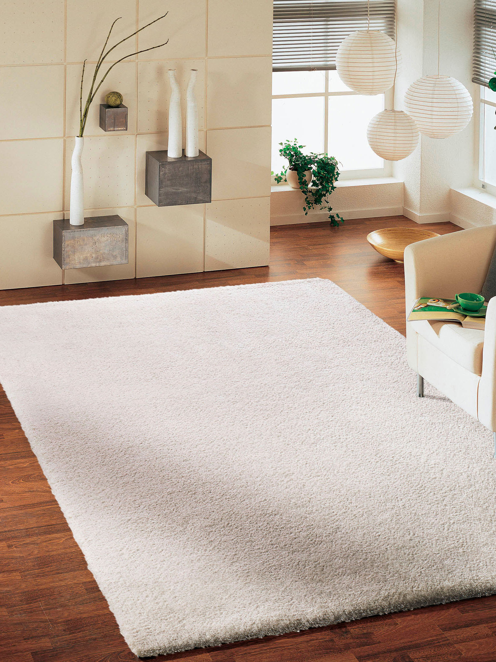 Tenderness Hochflor-Teppich, Schnee