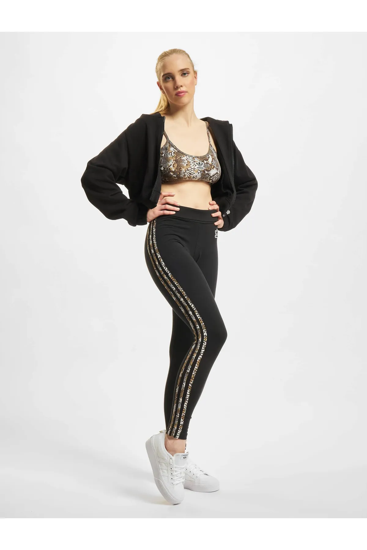 adidas  Leggings - Schwarz - Mittlerer Bund