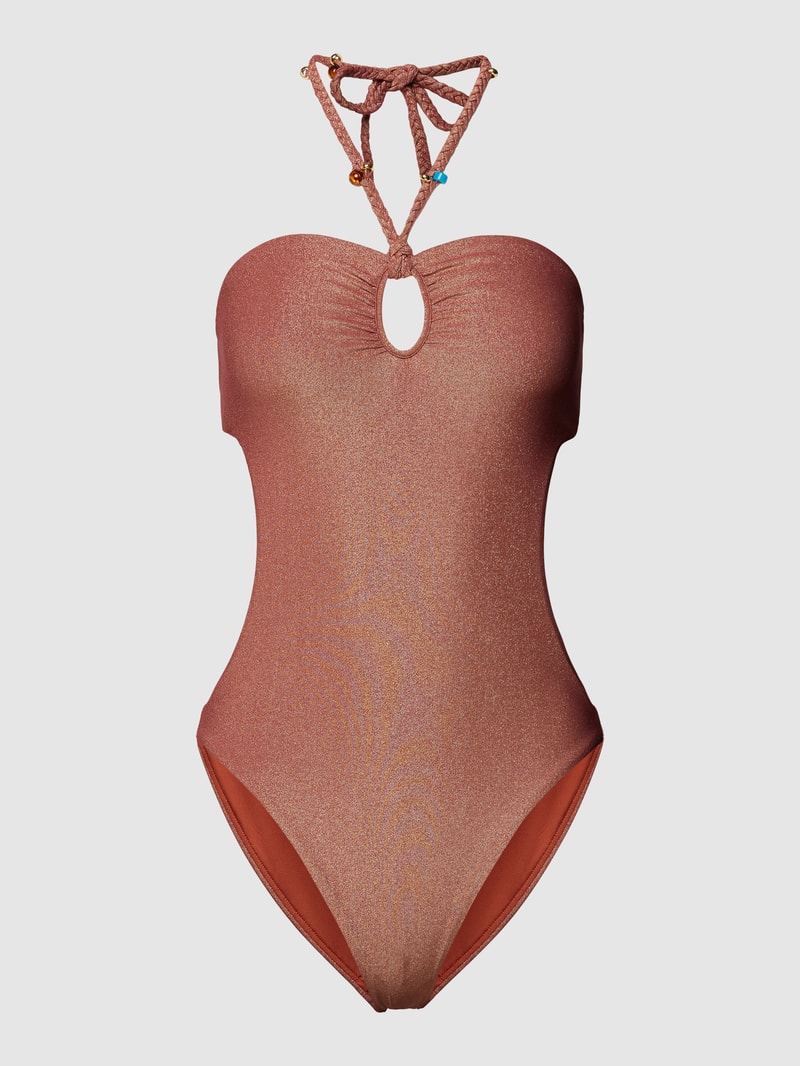Badeanzug mit Cut Out in kupfer