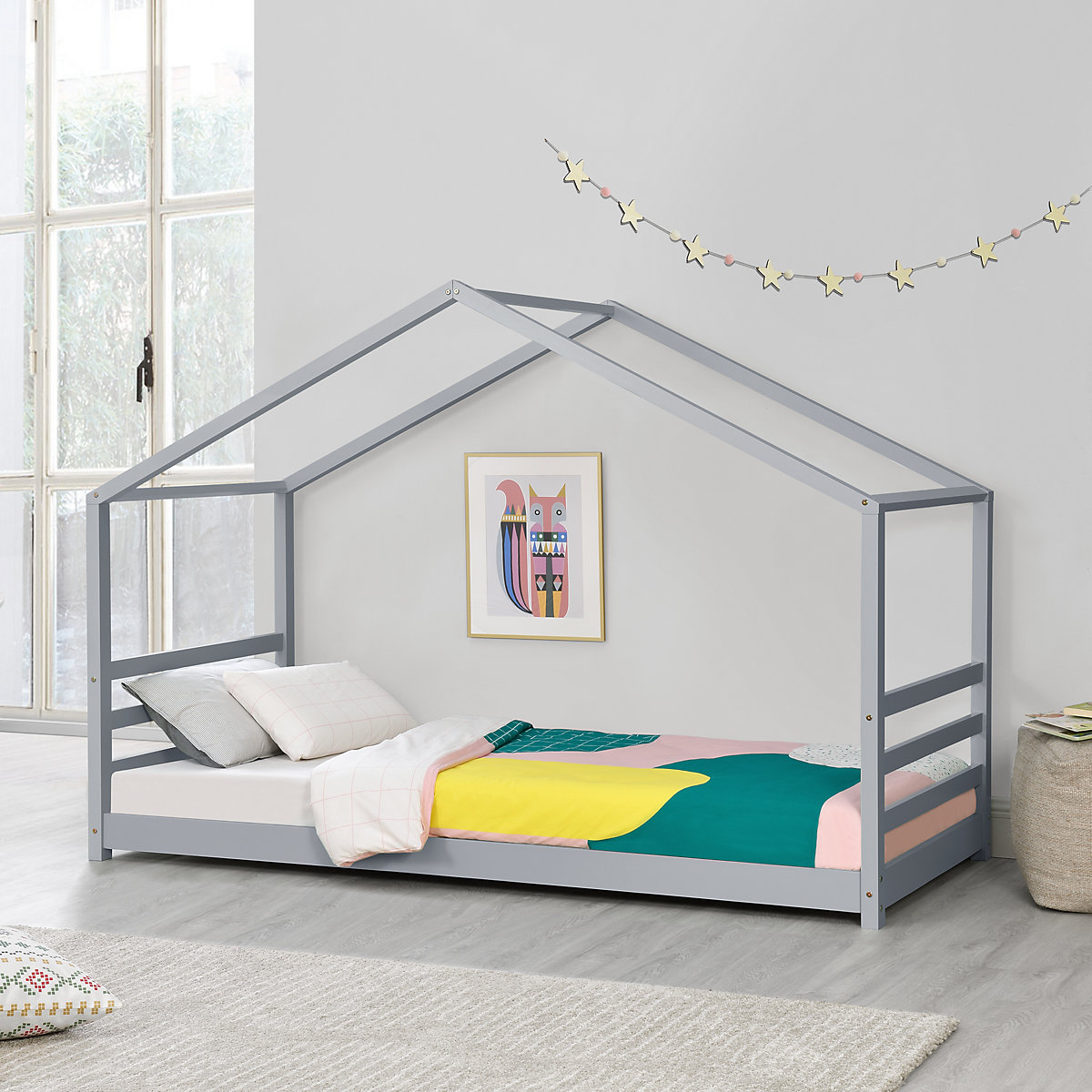 Kinderbett mit Lattenrost Hausbett Bettenhaus Jugendbett Holz in verschiedenen Größen und Farben