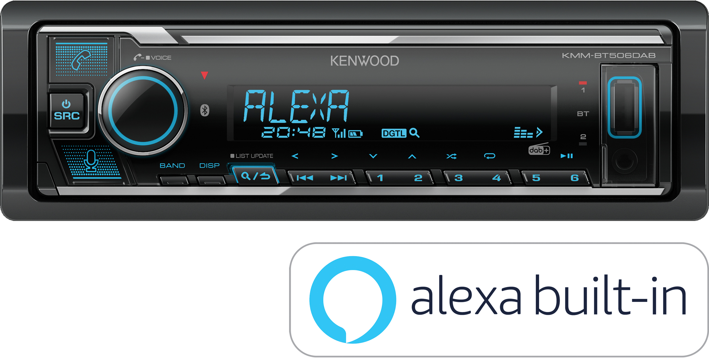 Kenwood KMM-BT506DAB Autoradio mit DAB+, Bluetooth, USB, Sprachsteuerung uvm. - ATU
