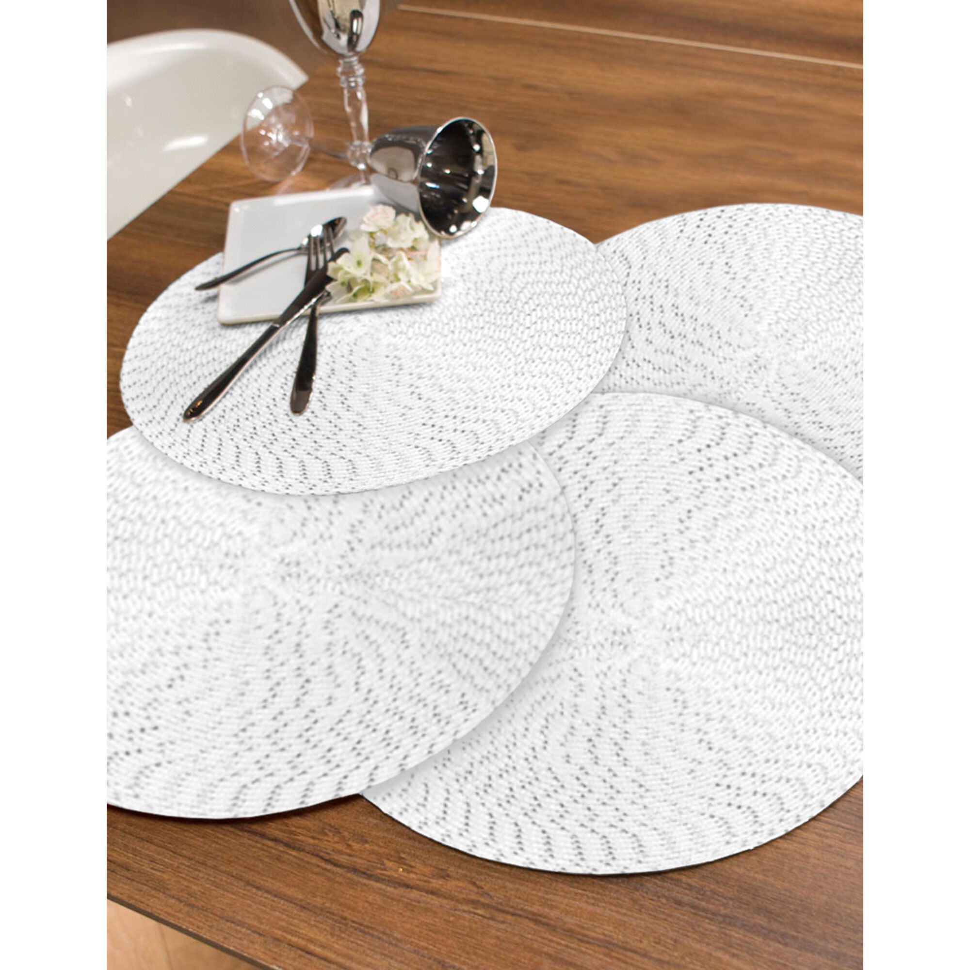 Set de table rond design métallisé