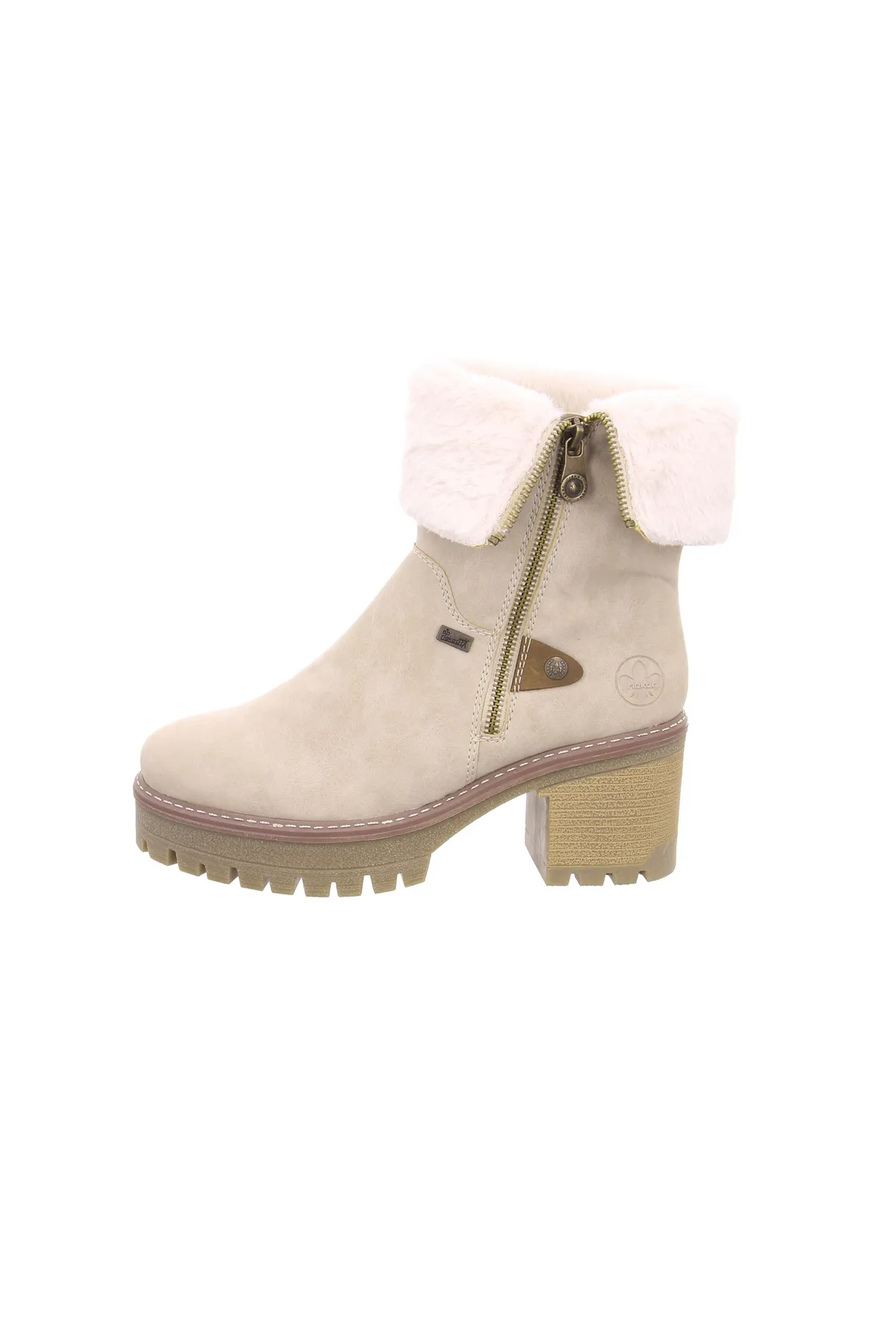 Rieker  Stiefelette - Beige - Flacher Absatz