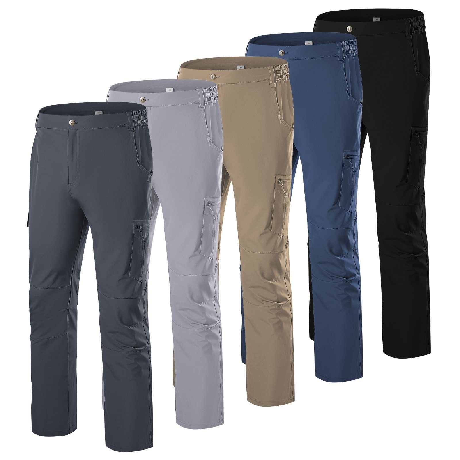MEETYOO Trekkinghose Herren Softshellhose Wanderhose Skihose (Outdoorhose Wasserdicht Hose, Sommer-Trainingshose, Trekkinghosen Arbeitshosen) mit 5 Taschen