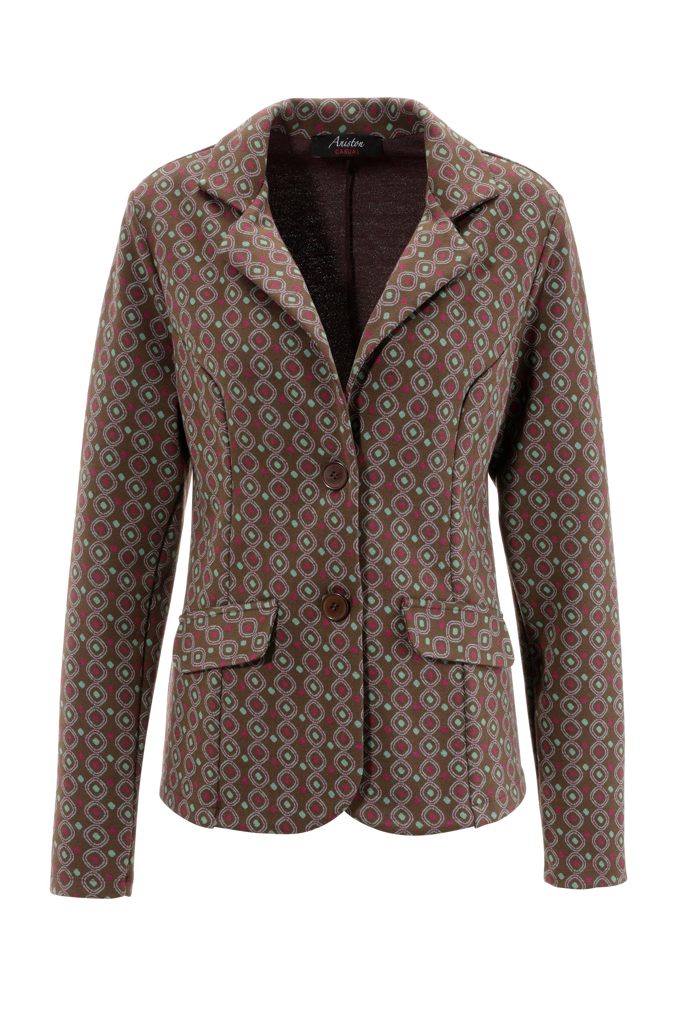 Aniston CASUAL Sweatblazer mit farbenfrohem, graphischem Muster