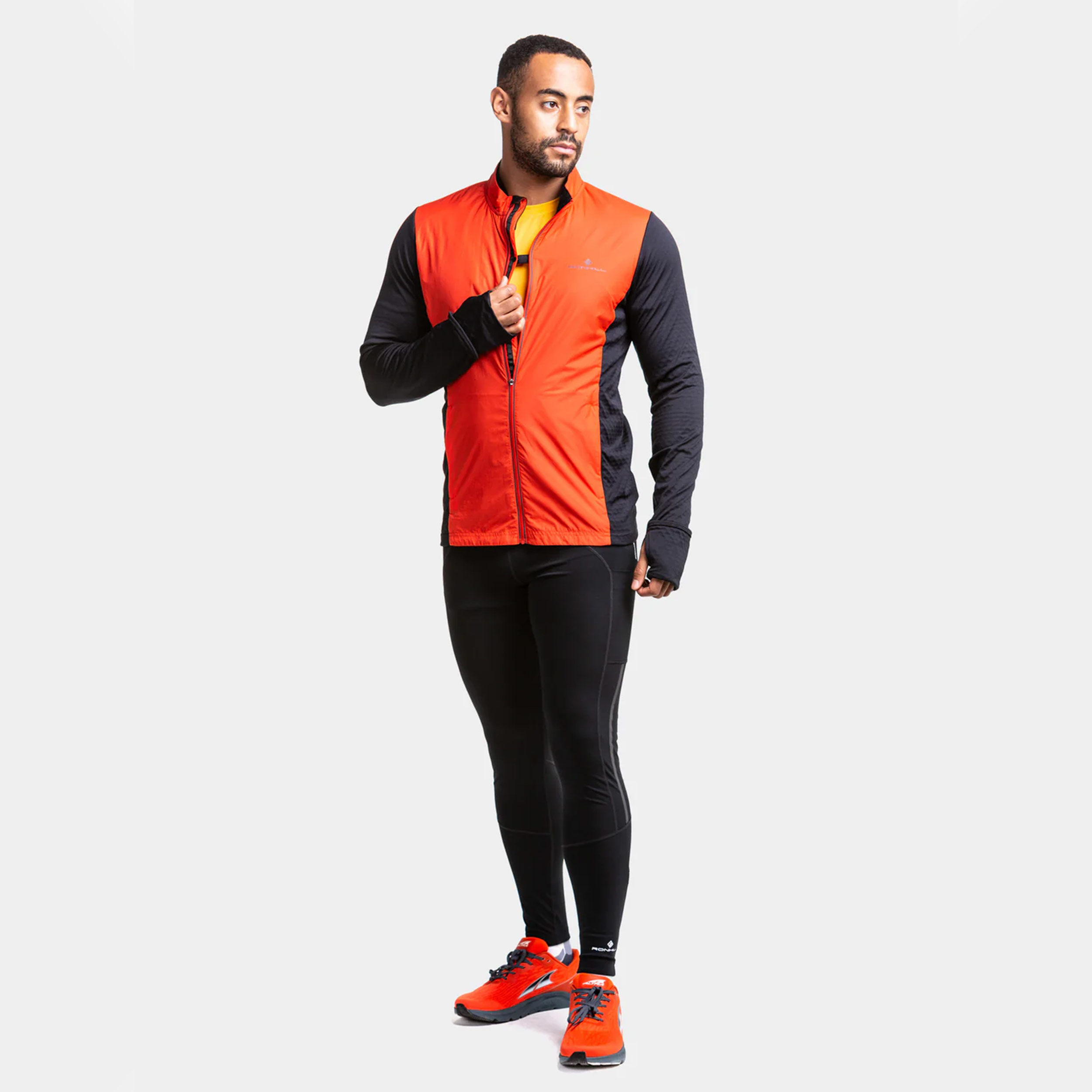 Tech Hyperchill Laufjacke Herren - Orange, Schwarz