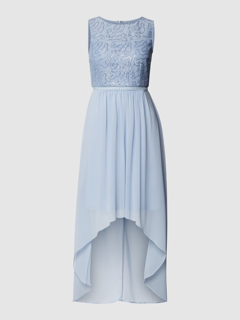 Cocktailkleid mit Paillettenbesatz in himmelblau