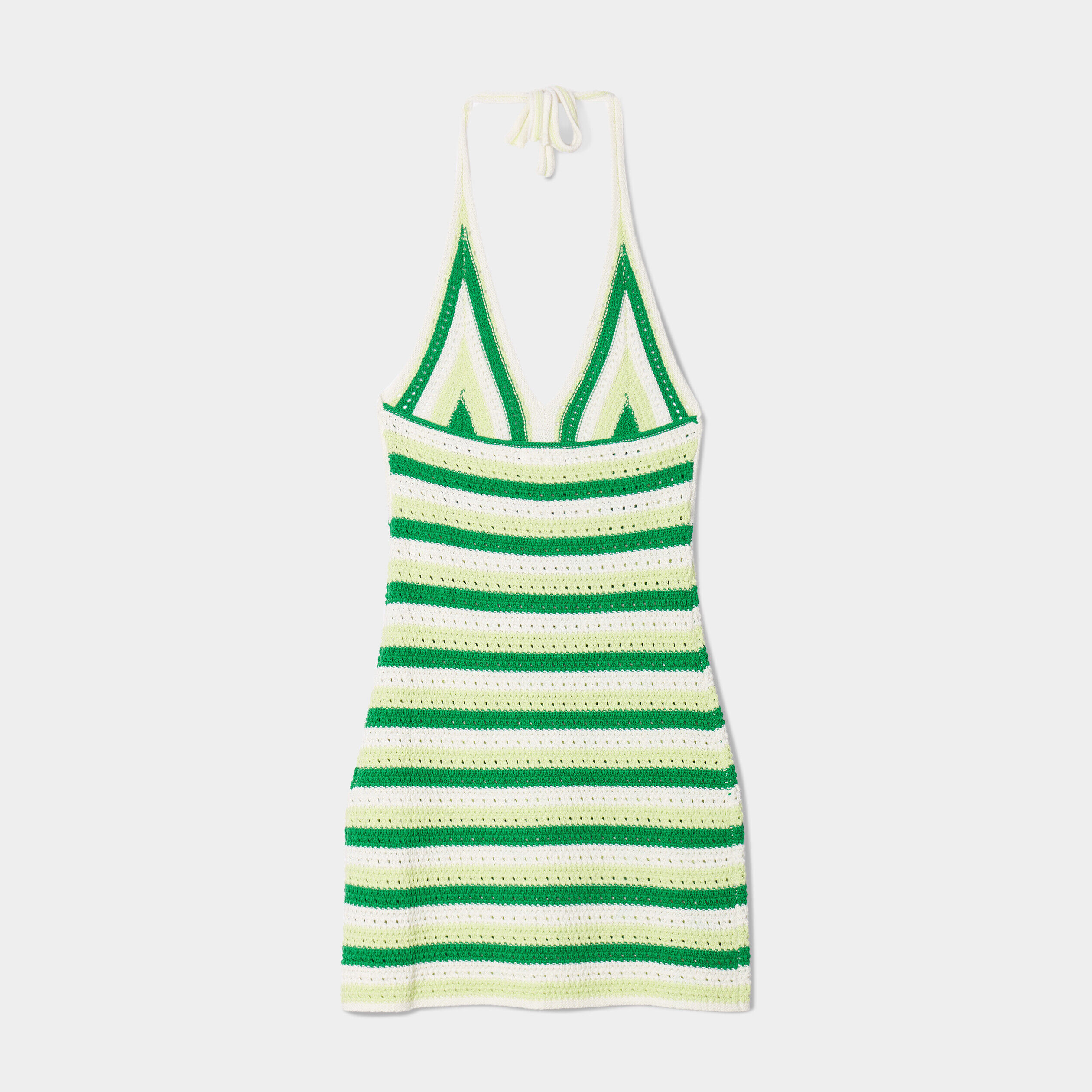 Robe crochet moulante col en V vert femme | Cache Cache