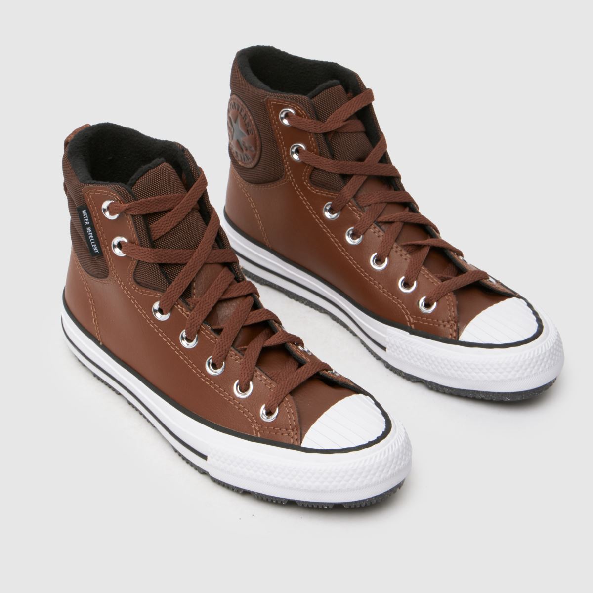 Converse bruna och svarta All Star Berkshire pojkar ungdomsskor