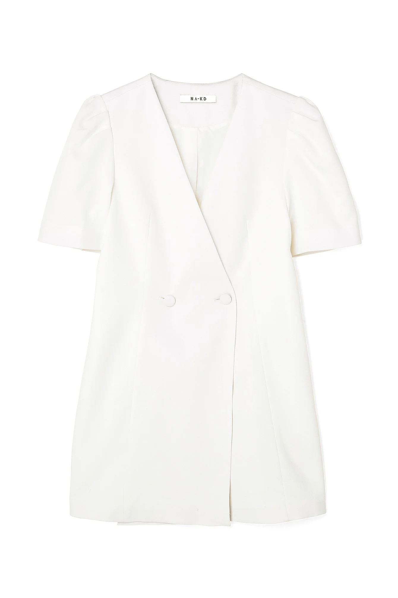 Gewebtes zweireihiges Minikleid