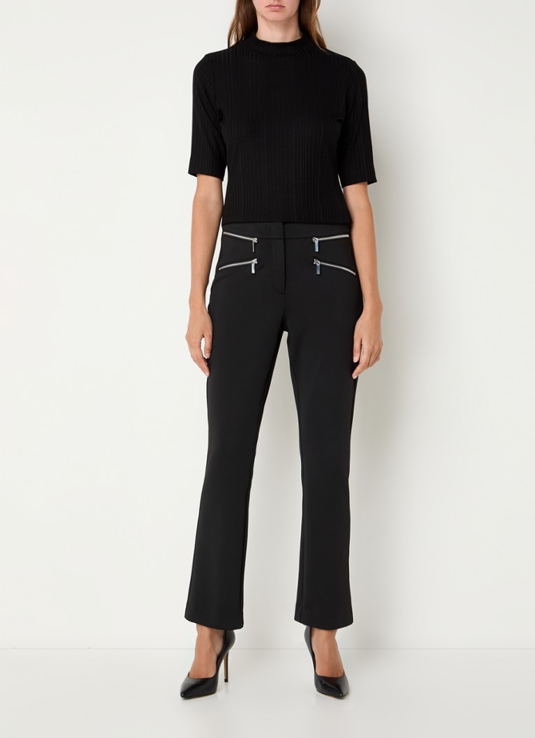 Claudia Sträter T-shirt with ribbed structure and stand-up collar