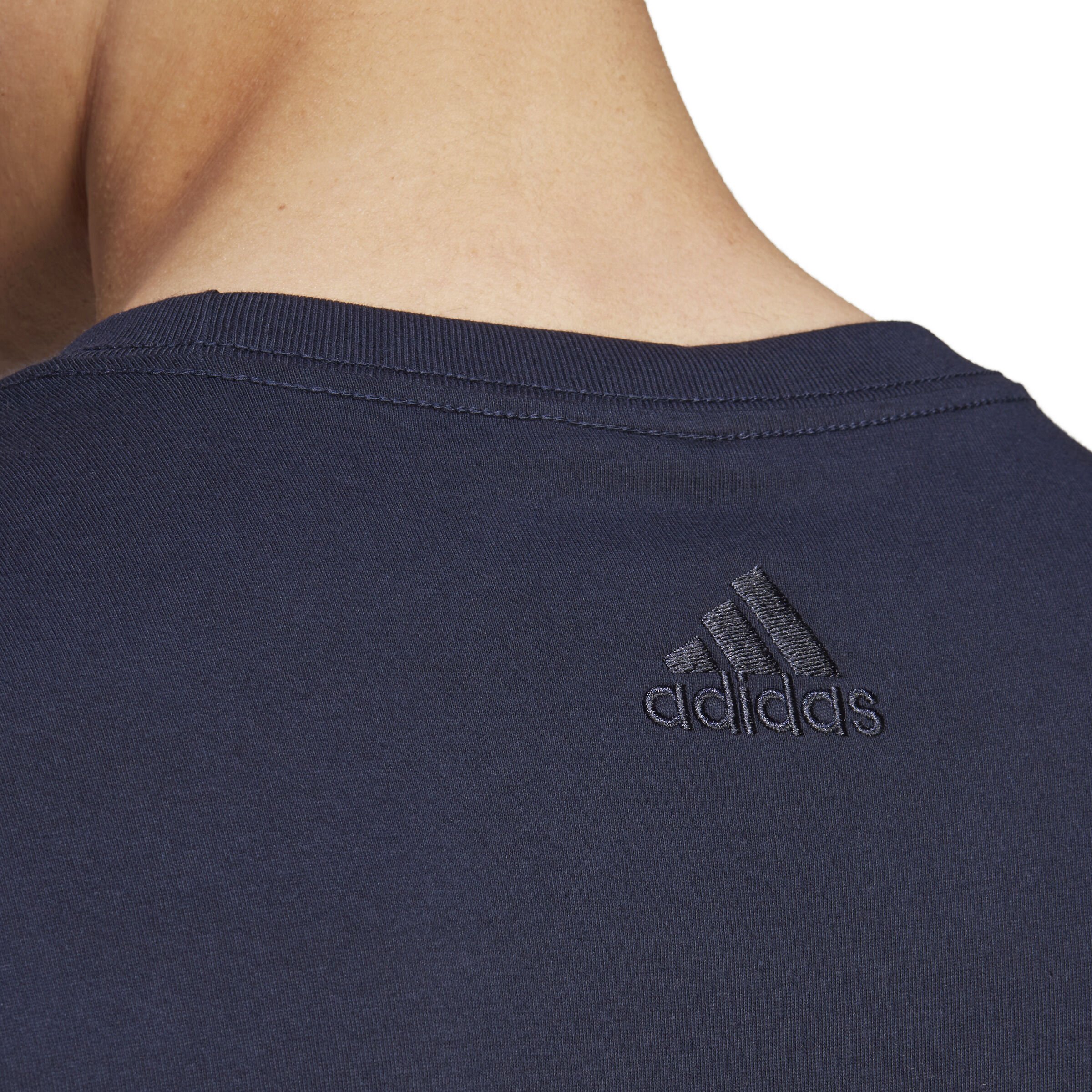 LIN Singel Jersey T-Shirt Herren - Dunkelblau, Weiß