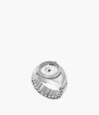 Fossil Ringuhr 2-Zeiger-Werk Edelstahl