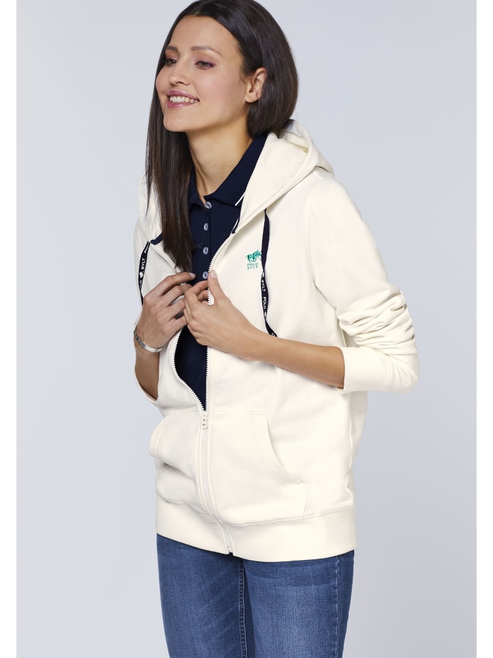 Polo Sylt Kapuzen-Sweatjacke in Weiß günstig kaufen XS