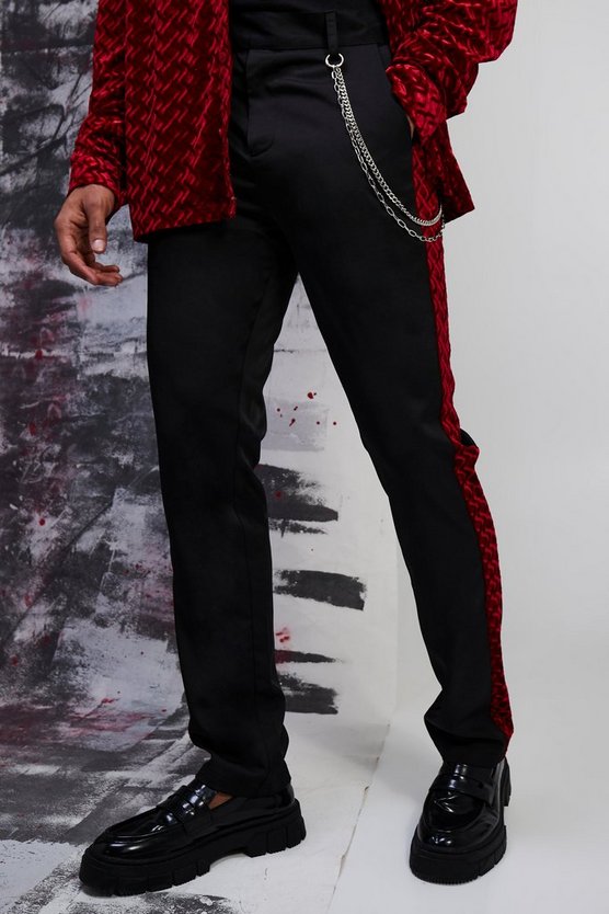 Velour-Hose mit geradem Bein