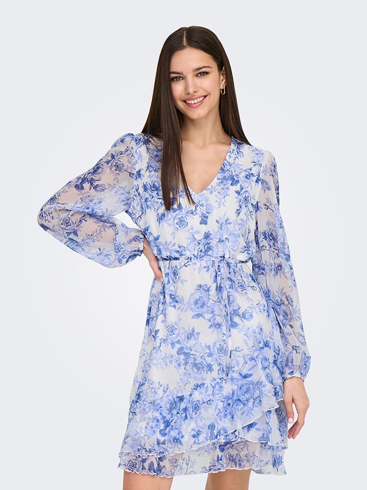ONLY Kleid in Weiß/ Hellblau günstig kaufen