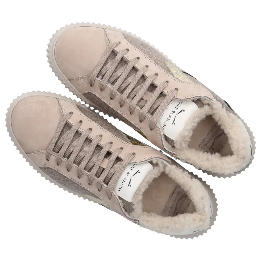 VOILE BLANCHE - Sneaker low LIPARI FUR Veloursleder - beige