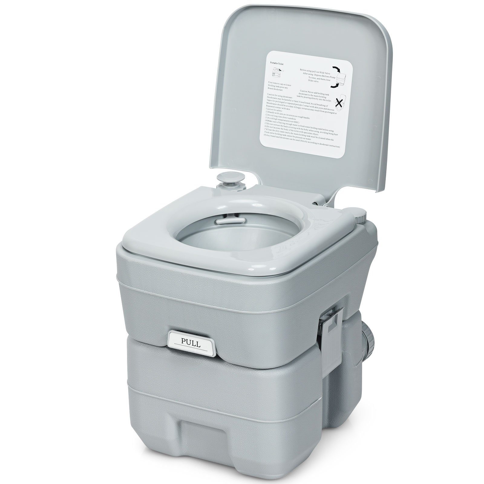 COSTWAY Campingtoilette Reisetoilette, 20L+12L mit abnehmbarem Abwassertank