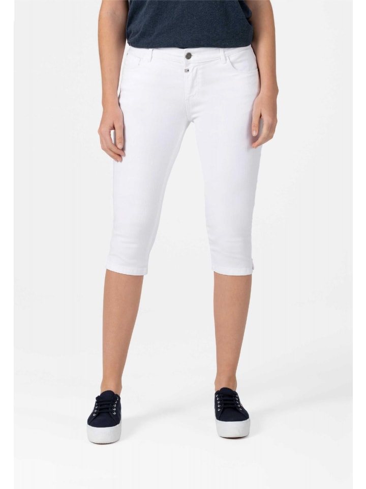 Timezone Capri Denim Jeans Shorts Kurze Bermuda Tight AleenaTZ 3/4 in Weiß günstig kaufen