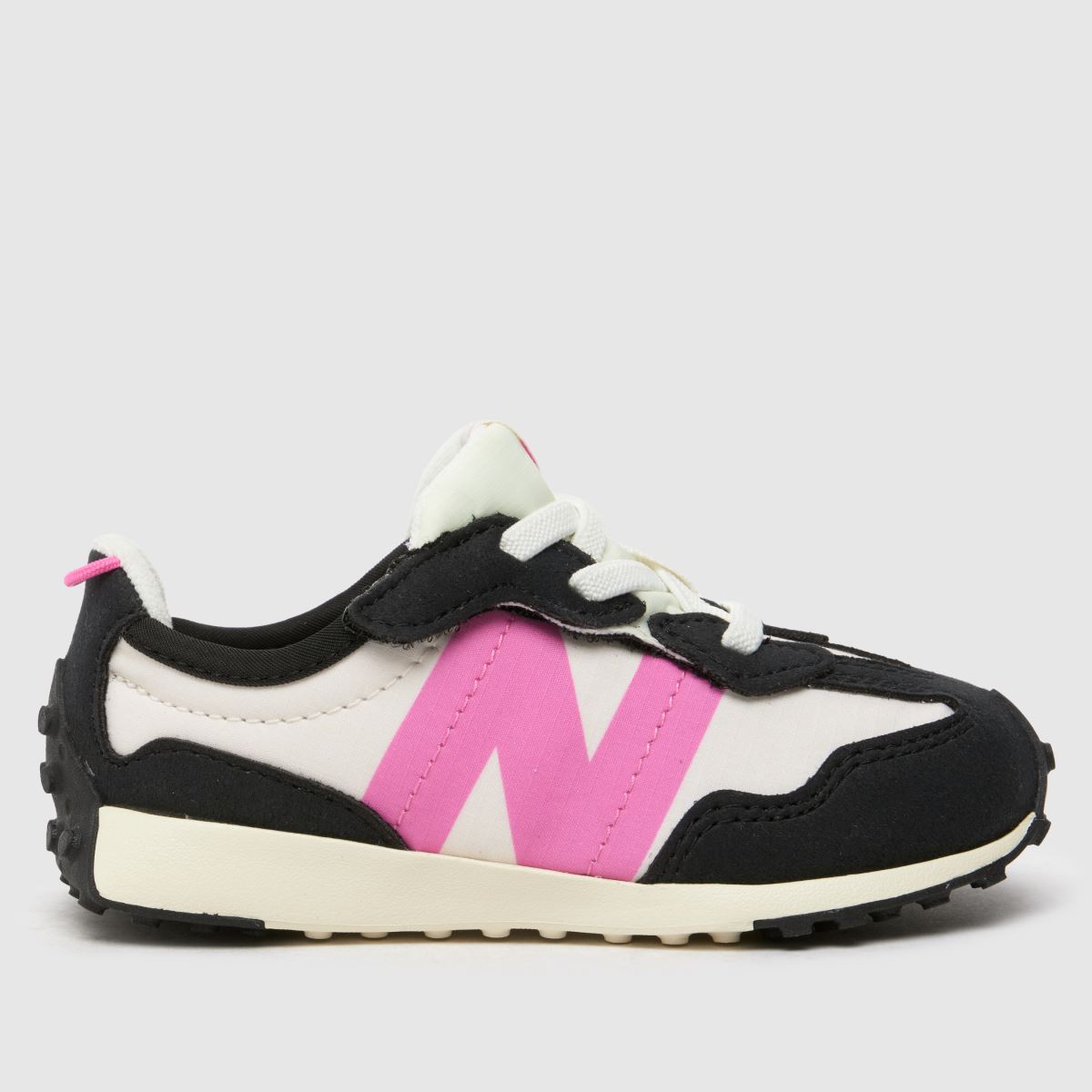 New Balance svarta och rosa 327 flickor småbarnsskor