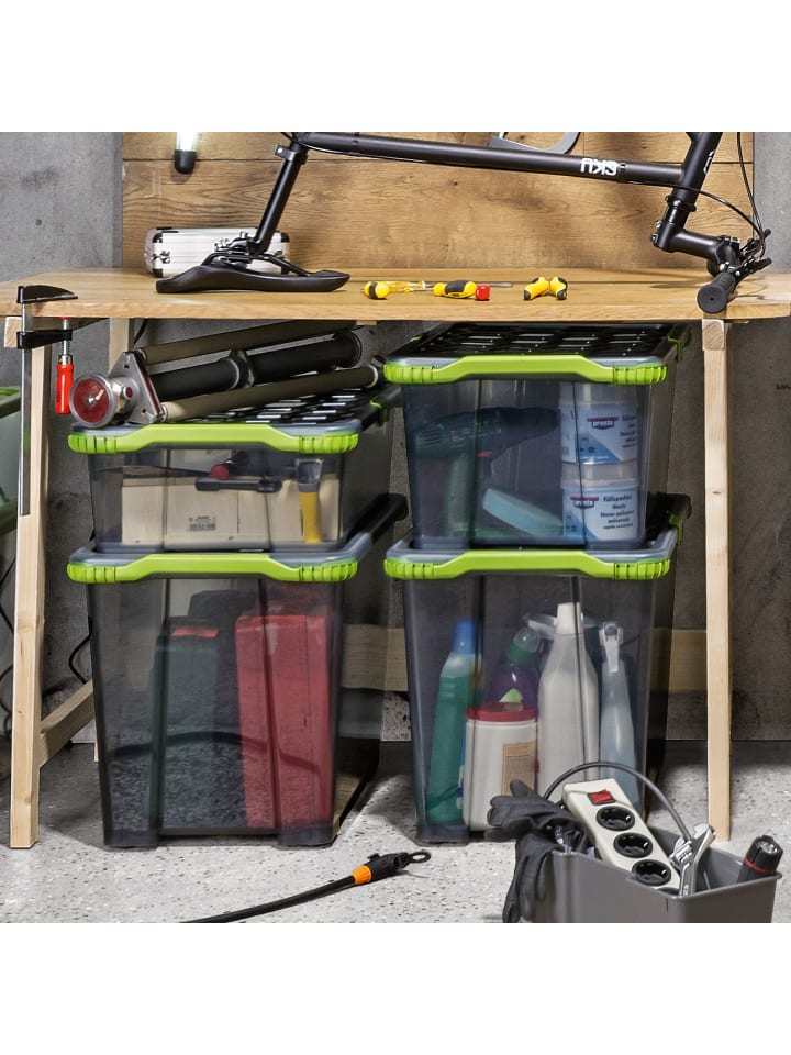 Rotho 3er Set Lagerbox 44lEVO TOTAL PROTECTION  in Anthrazit tr. günstig kaufen onesize