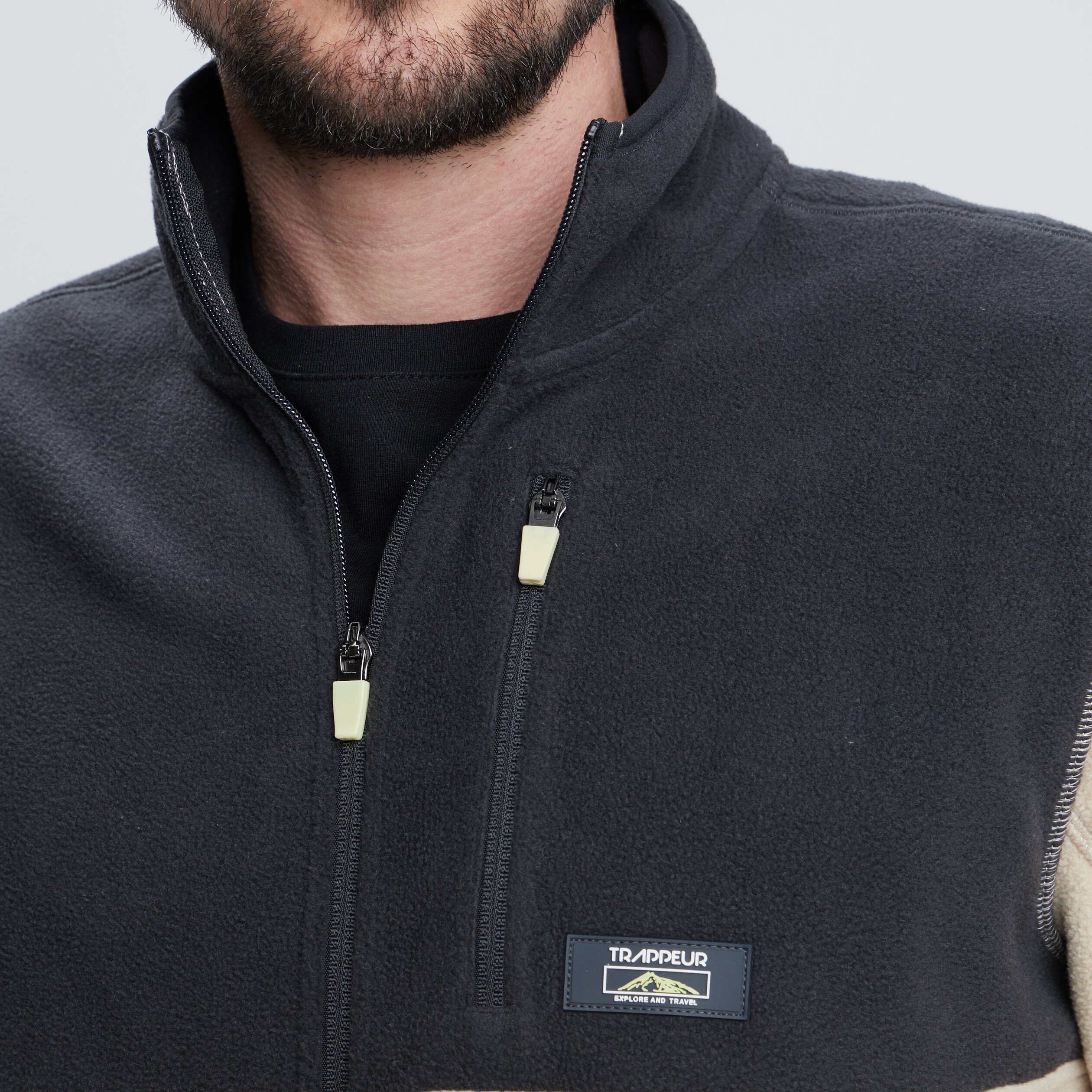 Gilet polaire col montant sable homme | La Halle