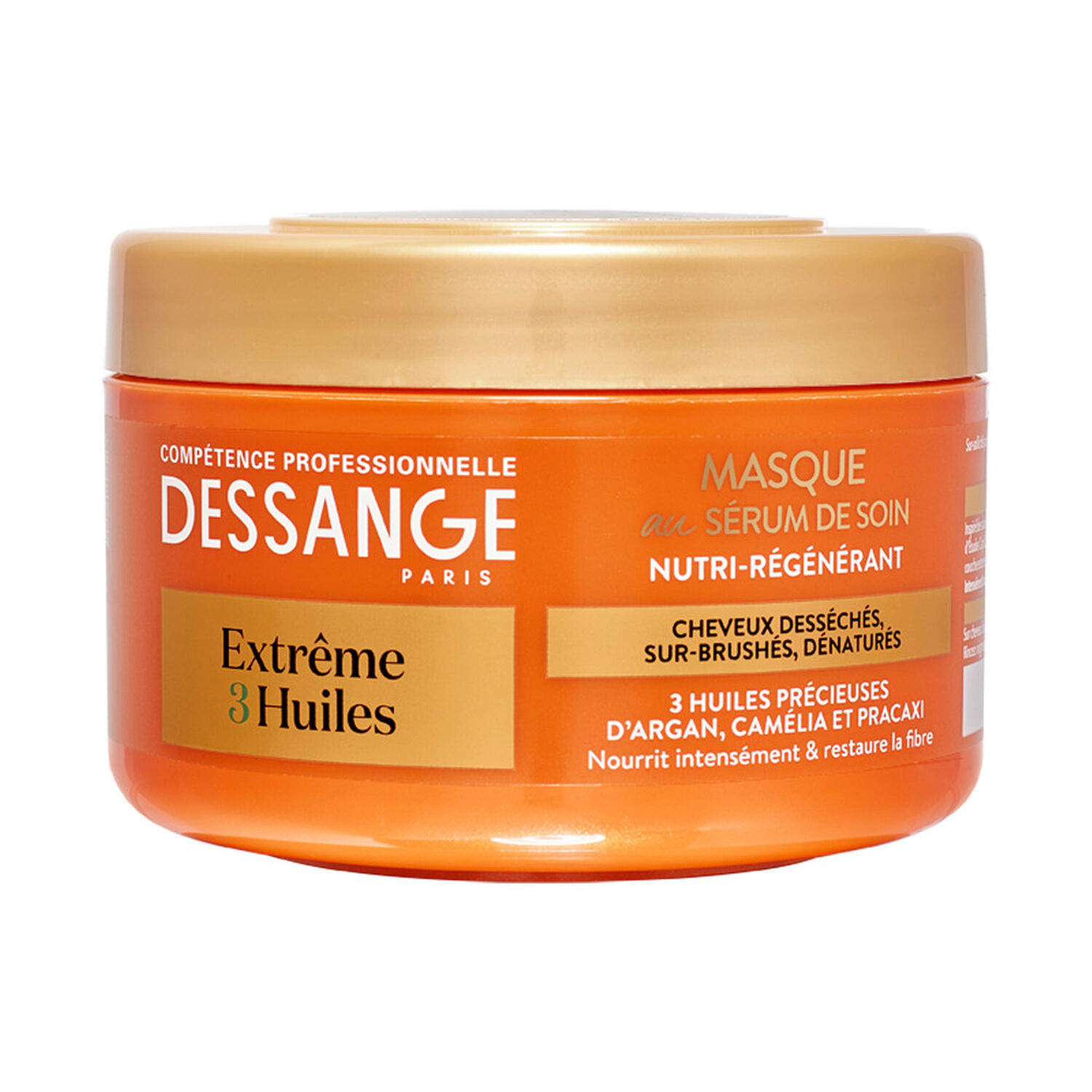 Dessange Extrême 3 Huiles Masque au Sérum de Soin Nutri-régénérant Huiles d'Argan, Camélia, Pracaxi