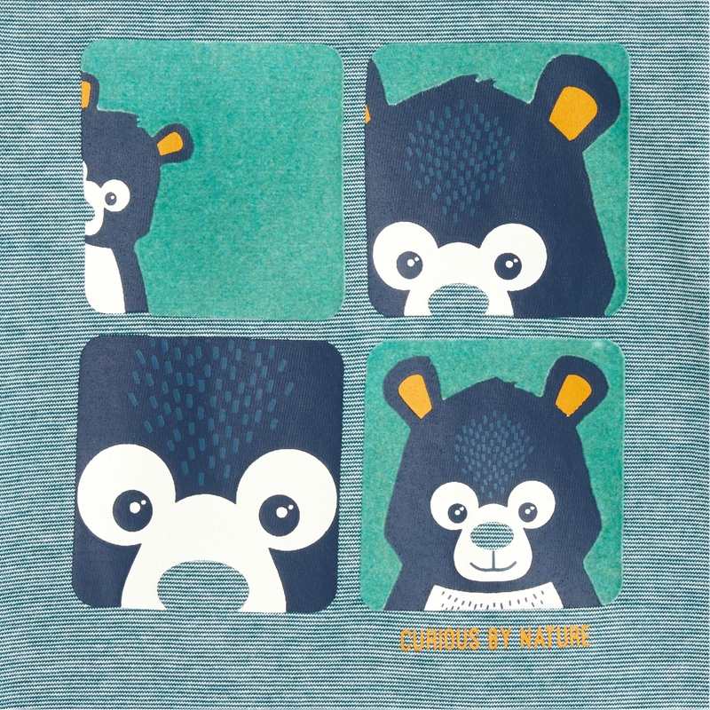 T-shirt animal zoom bleu bébé garçon