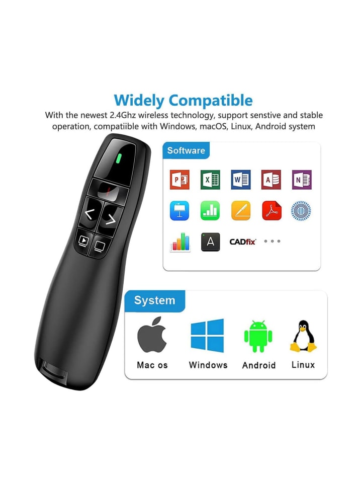 COFI 1453 Ergonomisch Wireless Presenter für Präsentationen Fernbedienung in Schwarz günstig kaufen onesize