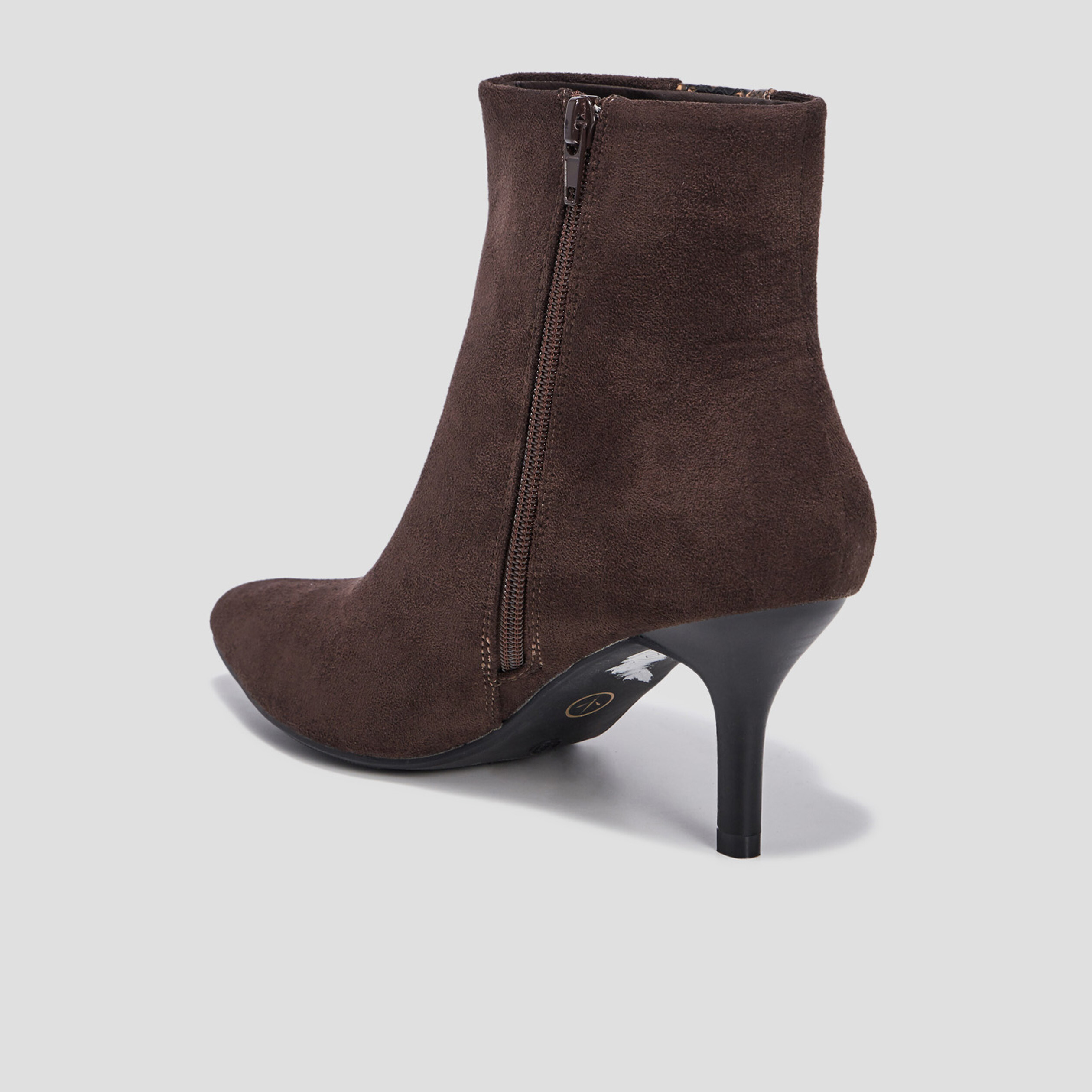 Bottines pointues à talons marron femme | La Halle