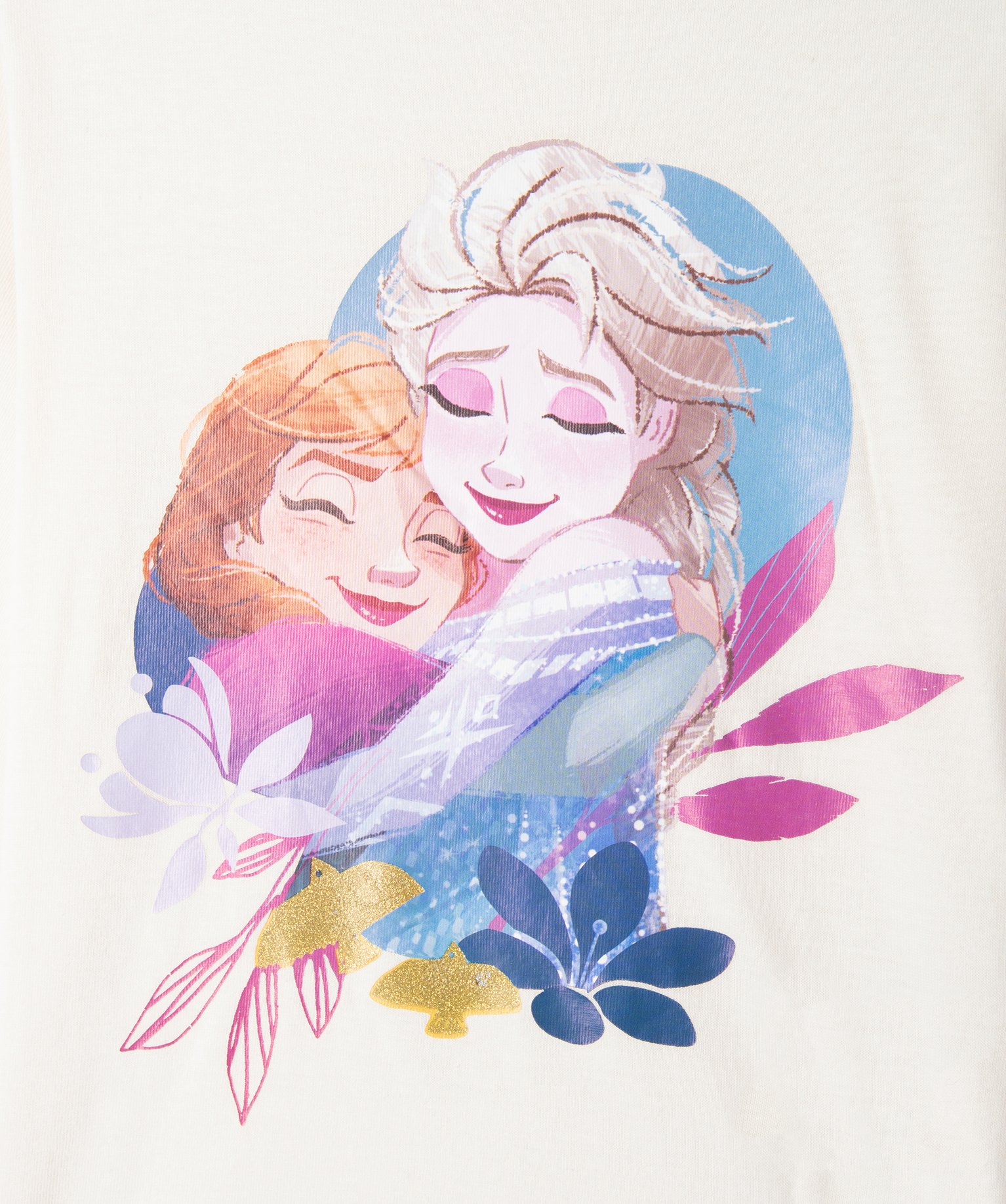 Tee-shirt fille à manches longues imprimé - La Reine des N... ecru | GEMO