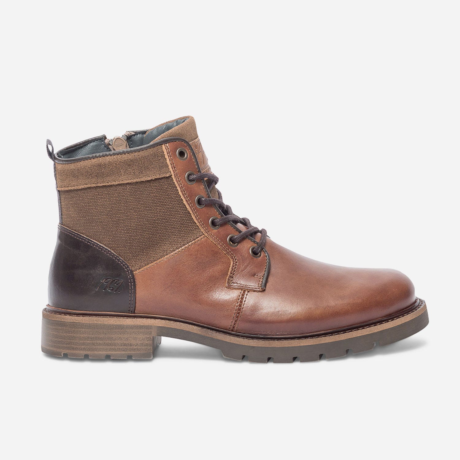 Boots cognac en cuir
