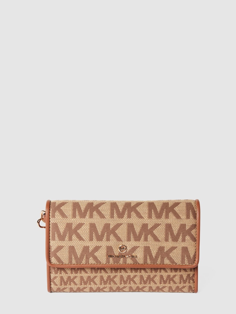 Portemonnaie mit Allover-Logo-Muster in mittelbraun