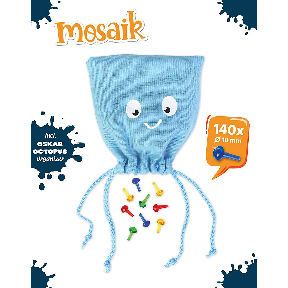 Mosaik Set transparent 10 mm, 140 Stecker