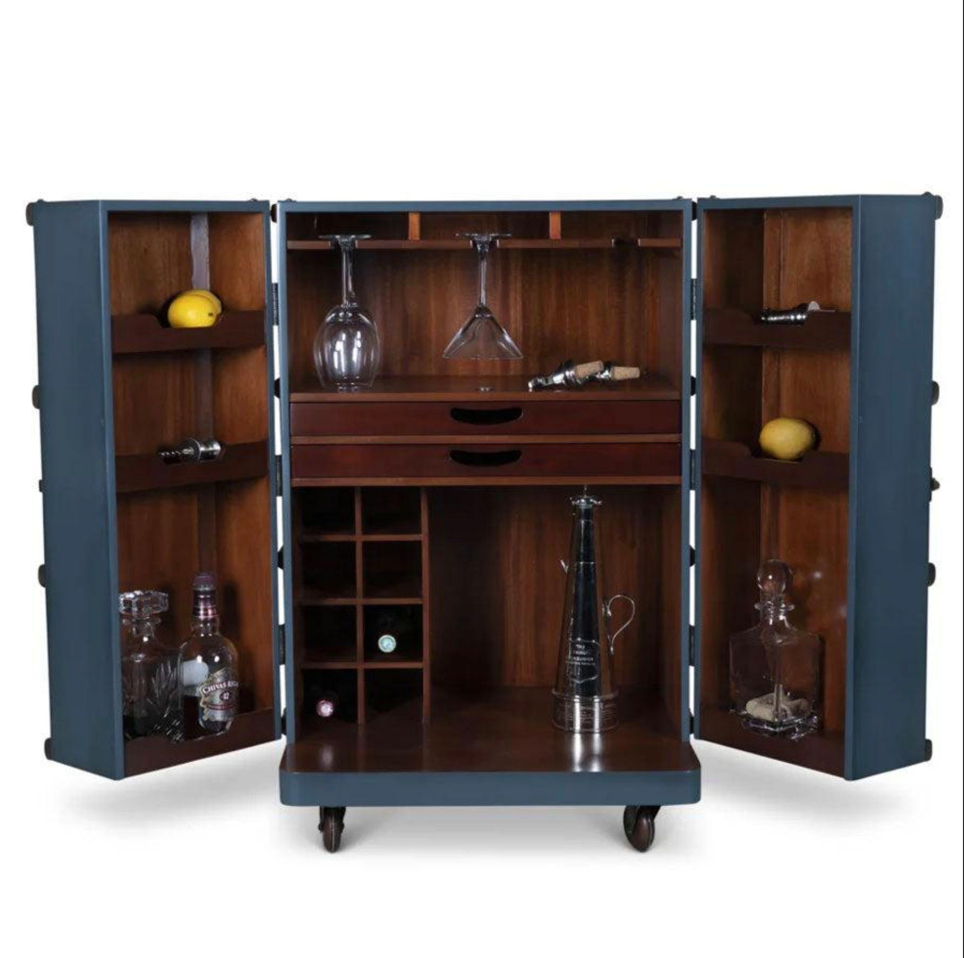 AUTHENTIC MODELS Barschrank Polo Club Bar, Blue
