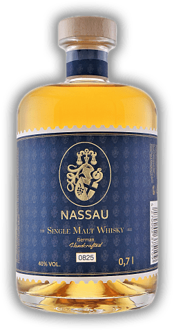 Nassau German Single Malt Whisky Nassau German Single Malt Whisky  Alter 3 J. - 0,7	 Liter - Vol 40%
