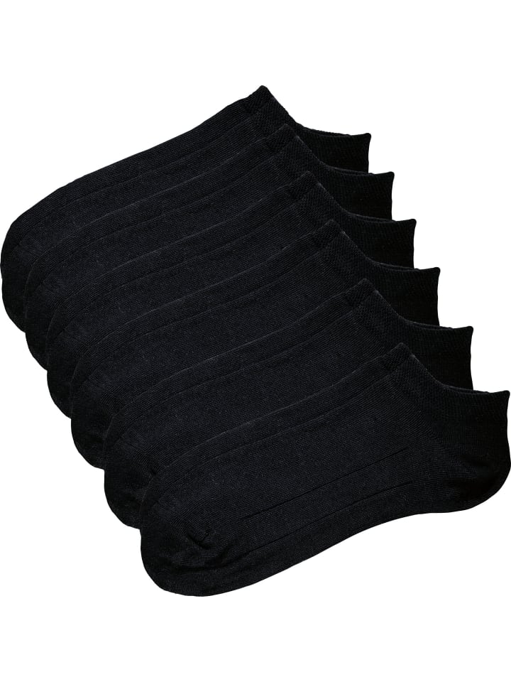 Erwin Müller Baumwolle Unisex-Sneaker-Socken 6 Paar in schwarz günstig kaufen