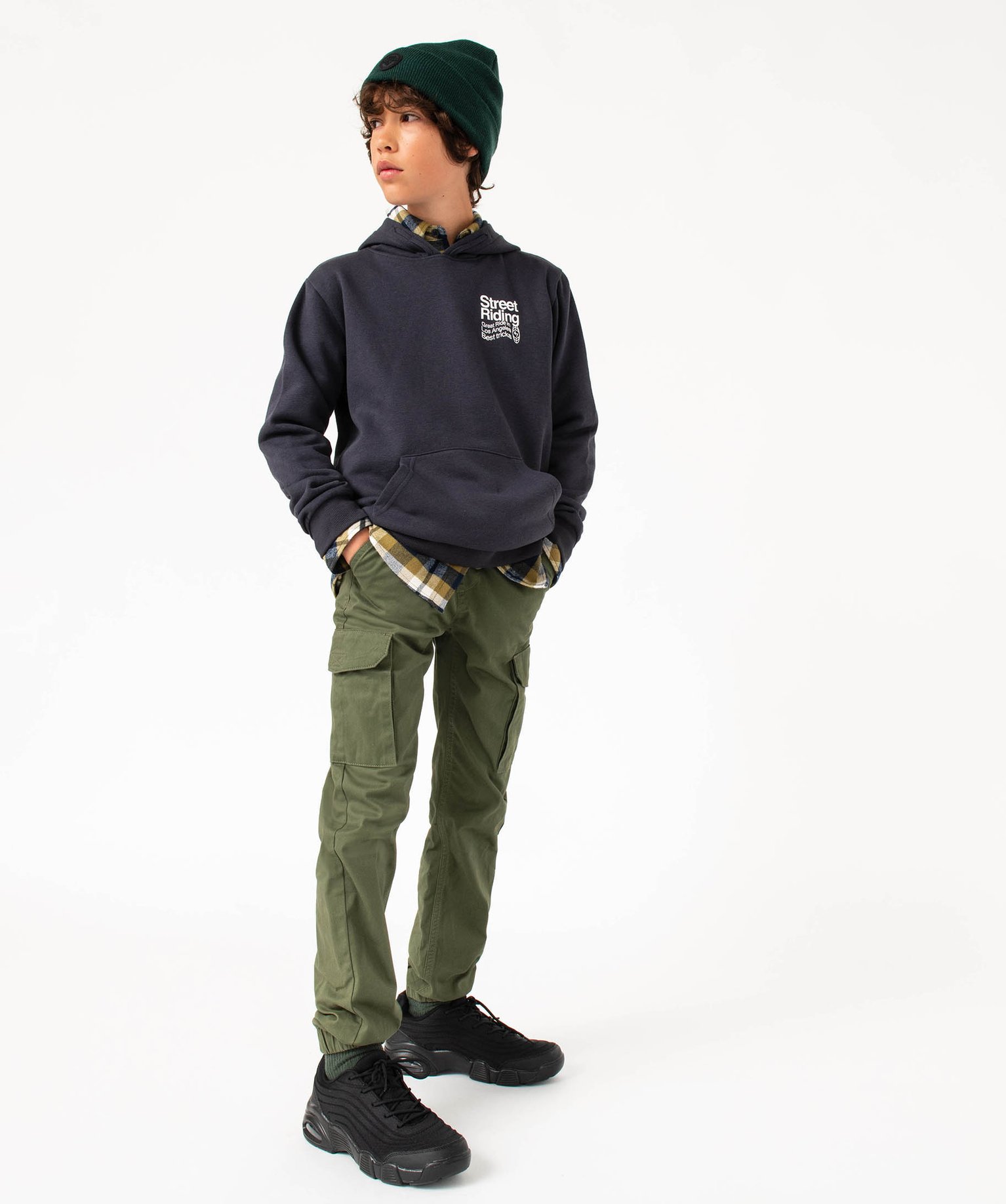 Pantalon en toile coupe jogger Garçon kaki | GEMO