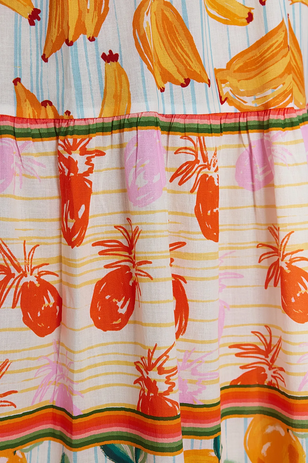 Trendyol Collection  Gewebtes Volant-Set aus 100 % Baumwolle mit Fruchtmuster TBESS23AU00178