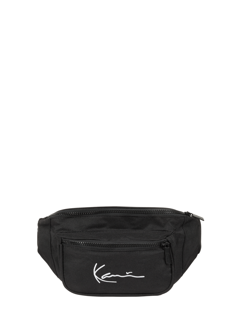 Bauchtasche mit Label-Print in schwarz