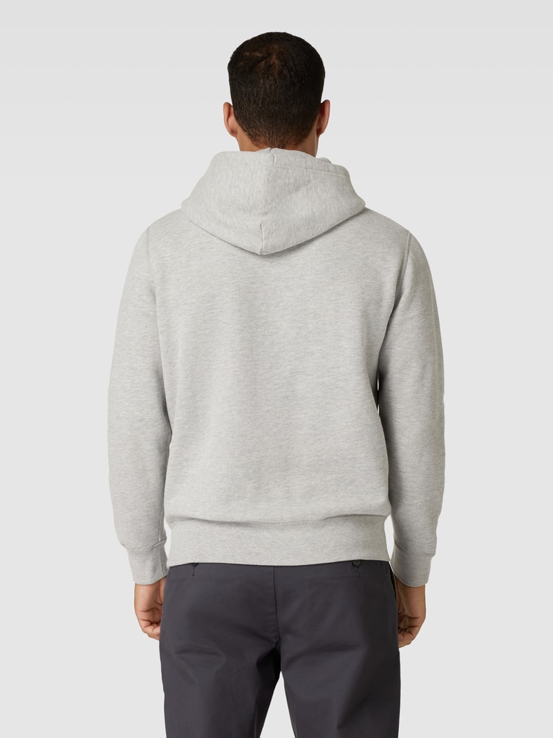 Hoodie mit Label-Stitching in hellgrau