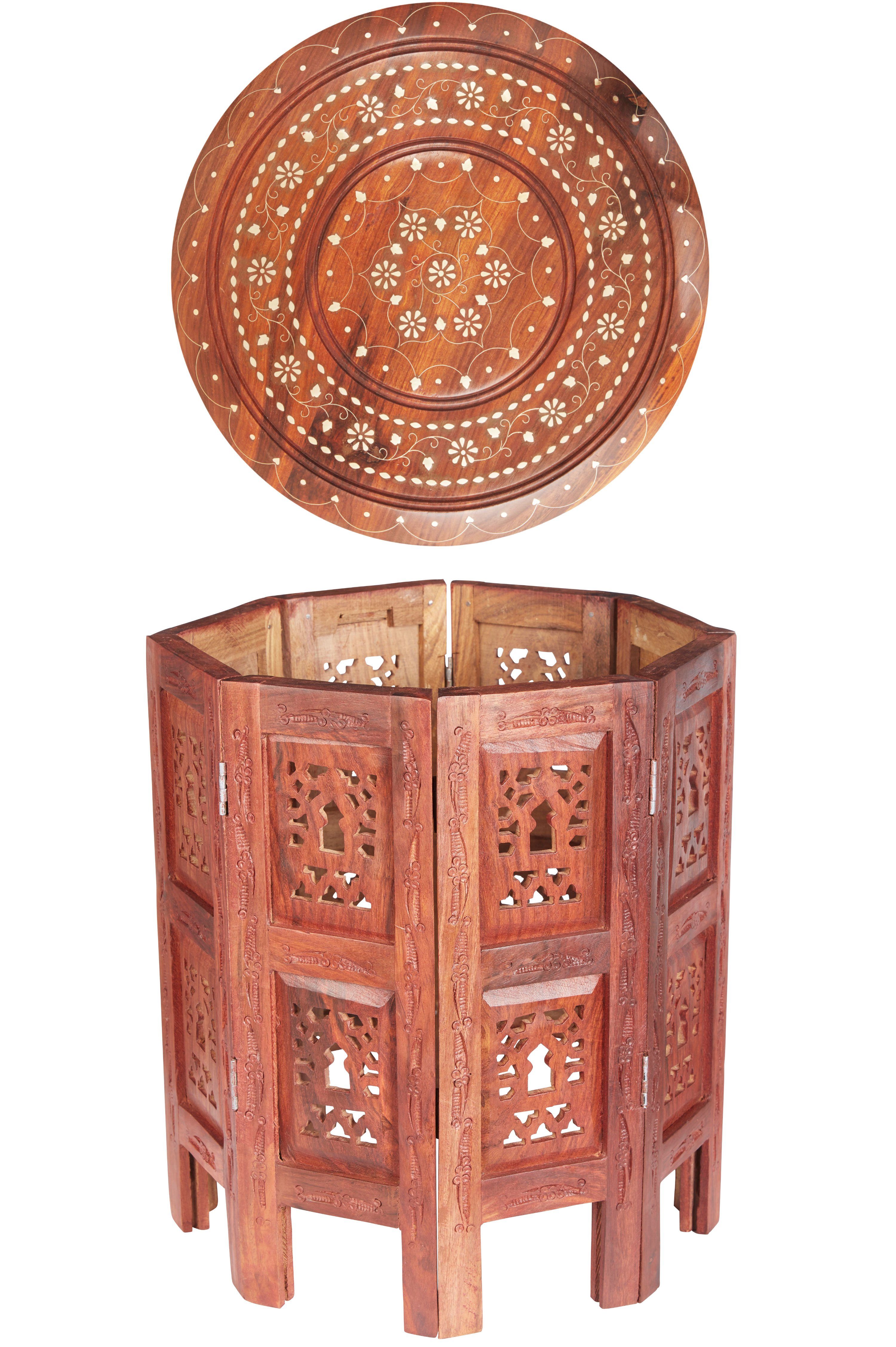 Marrakesch Orient & Mediterran Interior Beistelltisch Marokkanischer Beistelltisch Caglanur, Couchtisch, Klapptisch, Handarbeit