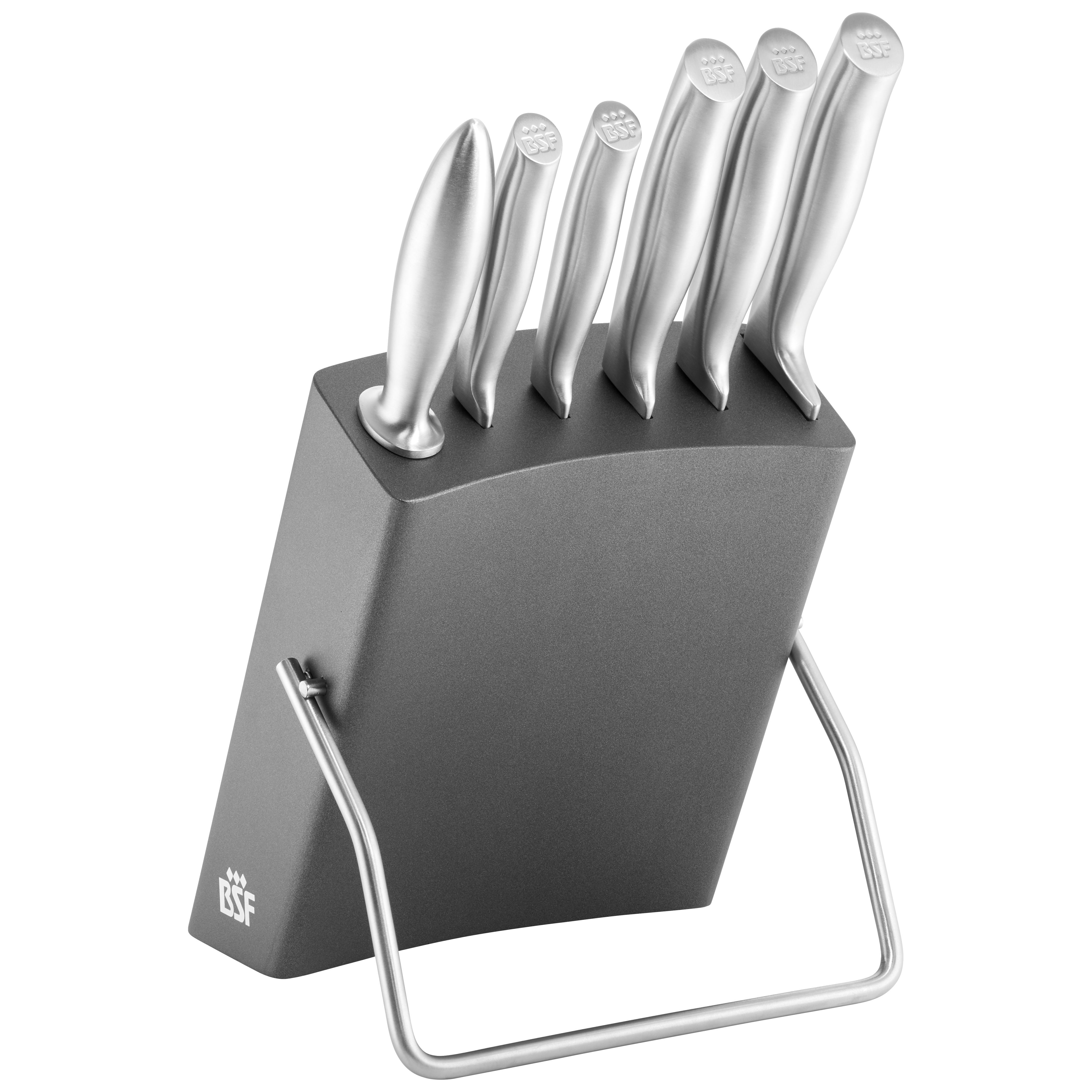 Messerblockset 7-tlg, Grau