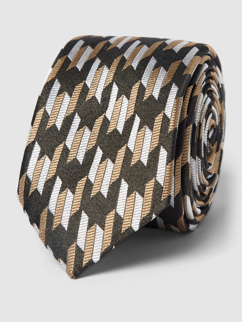 Seidenkrawatte mit Allover-Muster (6,0 cm) in beige